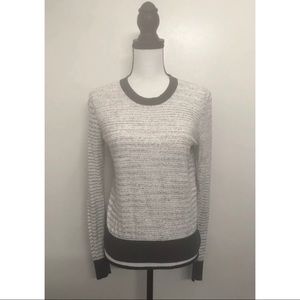 Women’s ATM Stripe Off White/ Grey Long Sleeve Top